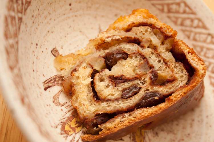 Slice of Apple, Cinnamon, and Raisin Loaf